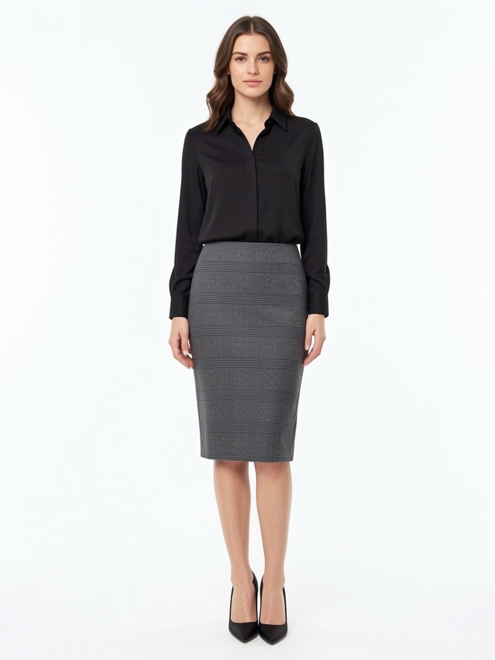 Laura houndstooth plaid pencil skirt size 10